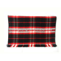 Gewebte lange schwarze und rote 100% Seide Mens Plaid Schal